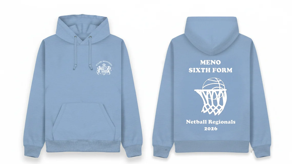 Sports team blue hoodie front back image